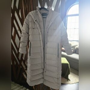 Tahari Cream Puffer Jacket with Hood